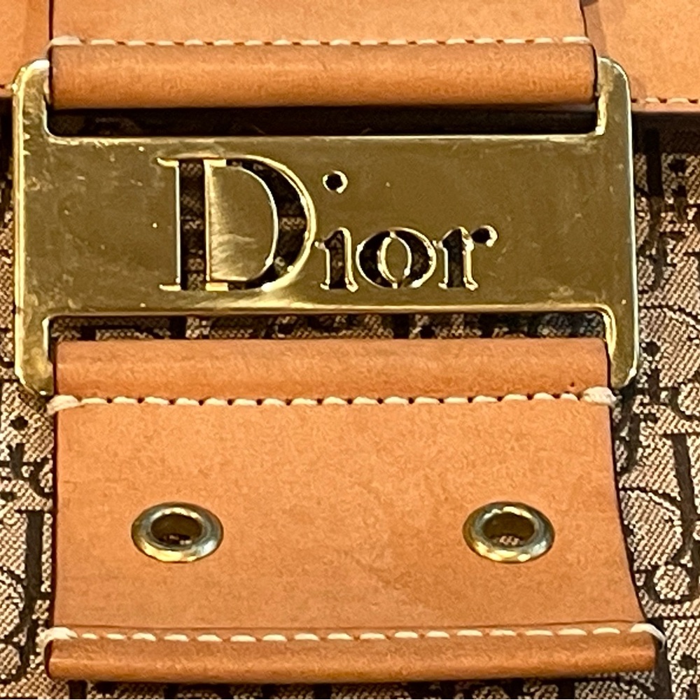 Christian Dior 2003 Diorissimo Street Chic Vintage Shoulder Bag, tan/gold, GUC - Picture 8 of 16